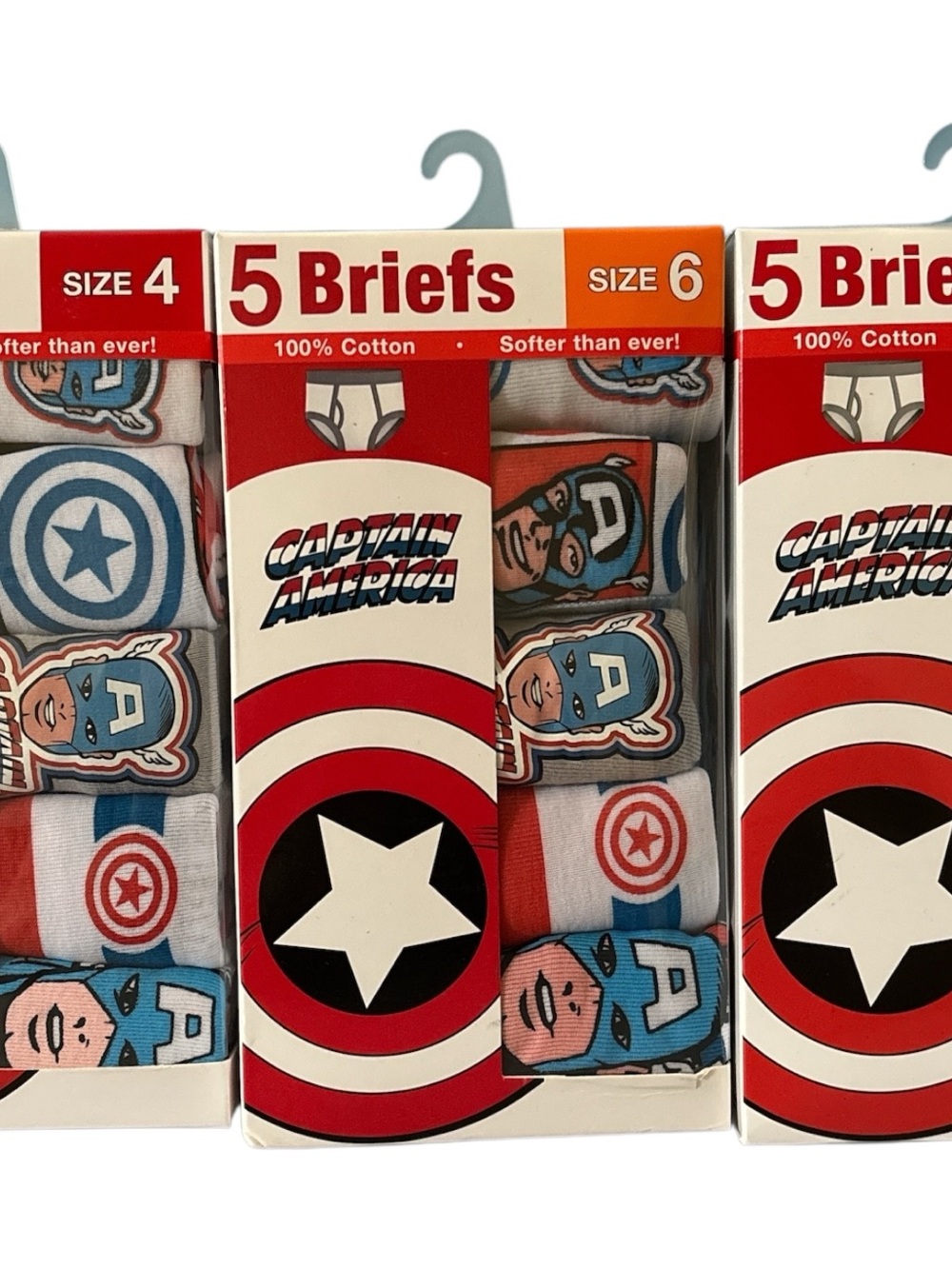 Marvel Captain America Kids Briefs - Red, White, Blue